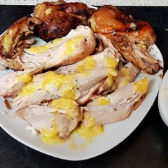 A picture of My jamaican Spiced Chicken with A Mango Sauce.😍.