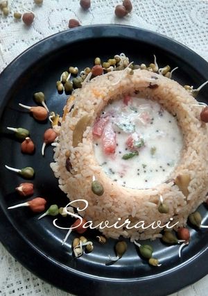 A picture of Sprouted whole Lentil Pulav.