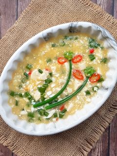 Foto resep Mun Tahu Telur Asin Bunga Bawang