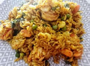 Una foto de Arroz con Langostinos (30 minutos)