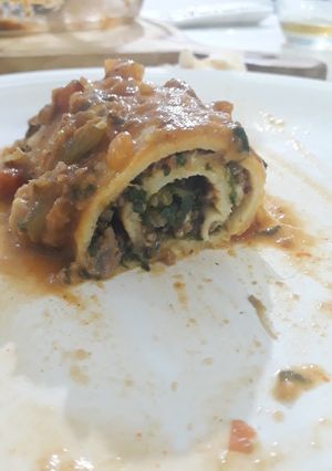 Una foto de Canelones de verdura y carne