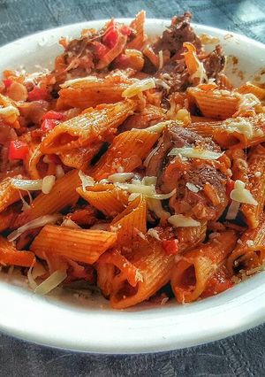 Una foto de Penne Rigate al Disco con Estofado