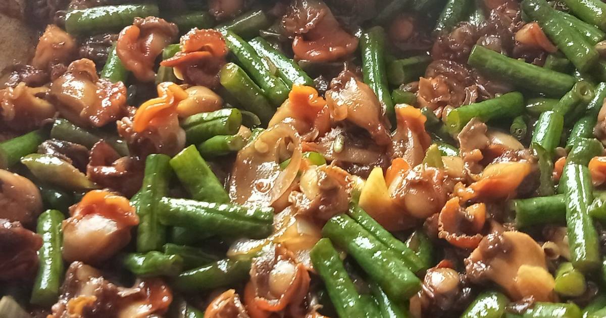 Resep Kerang + kacang panjang masak lada hitam oleh Dhenada_at Cookpad