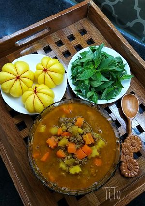 Hình của món Cà ri bò bằm.