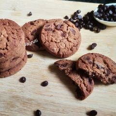 A picture of Eggless Double Chocolate Cookies !!.