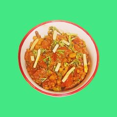 A picture of Kathiyawadi Sev Tomato Subji.