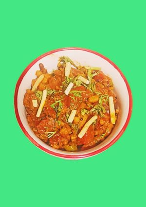 A picture of Kathiyawadi Sev Tomato Subji.