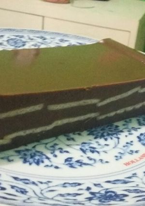 Foto resep Puding coklat lapis biskuit crackers/saltcheese