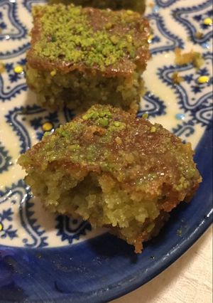 صورة لوصفة بسبوسة الفستق 😋❤️