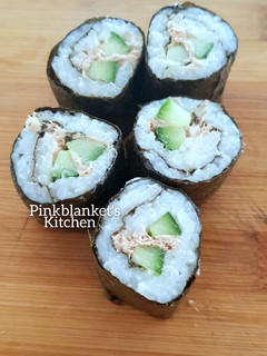 A picture of Easy Cucumber & Tuna Sushi Rolls.
