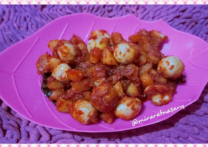 Anti Ribet, Buat Kentang dan telur puyuh balado Resep Simple Menu Enak