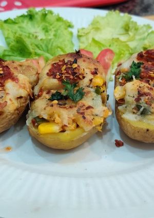A picture of Cheesy potatoes.