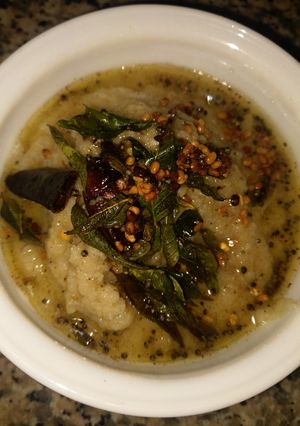 A picture of Yellow cucumber chutney.