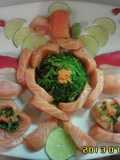 Sashimi salmón y Niguiris de atún y wakame