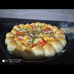 A picture of Cheese bomb pizza.