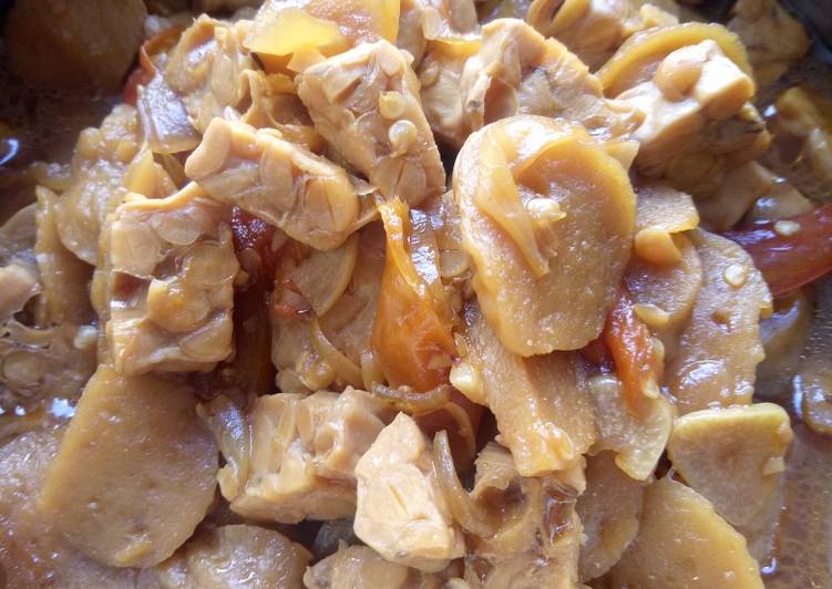 Langkah memasak Oreg oncom baso sapi Anti Gagal