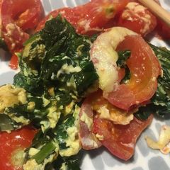 A picture of Steamed warm cheese salad with eggs.