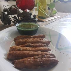 Fried baby corn A picture of Fried baby corn.