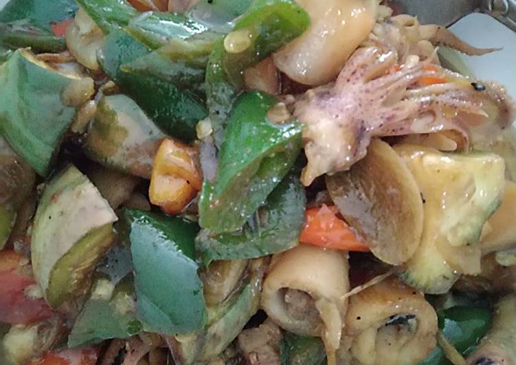 makanan Oseng Cumi, Terong Lalap Pedas Jadi, Enak