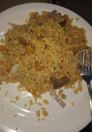 A picture of Fried rice with meat@kadunacookout.