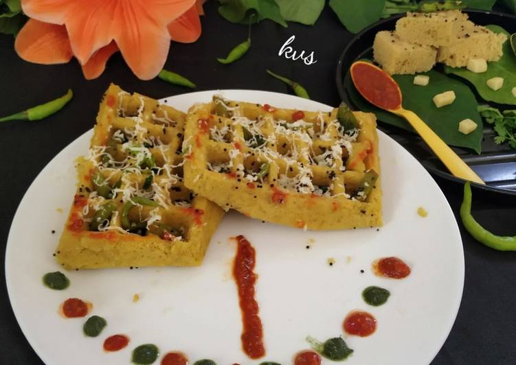 Easiest Way to Make Super Quick Homemade Khaman Waffle