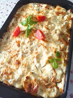 Rakott zölbabos tokány recept fotója