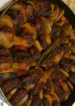 صورة لوصفة صينيه كفته مع الخضار