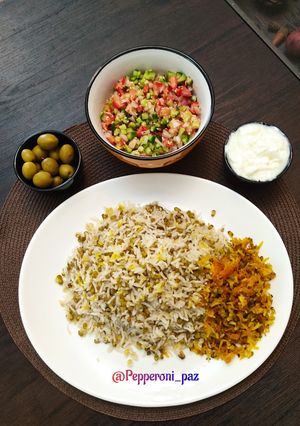 عکسی از دستور ماش پلو بدون گوشت