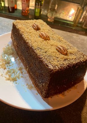 A picture of Banana Bread with Walnuts.