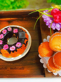 عکسی از دستور کیک با طعم کرم کارامل