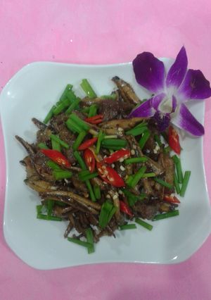 Hình của món Cá Cơm Khô Kho Thịt Ba Chỉ.