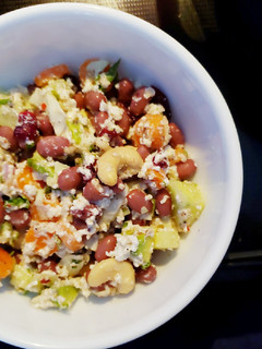 A picture of Apple pineapple sauce bean SALAD.