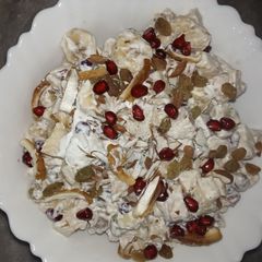 A picture of Creamy fruits and nuts.