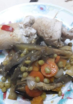 Una foto de Filete de pescado con vegetales