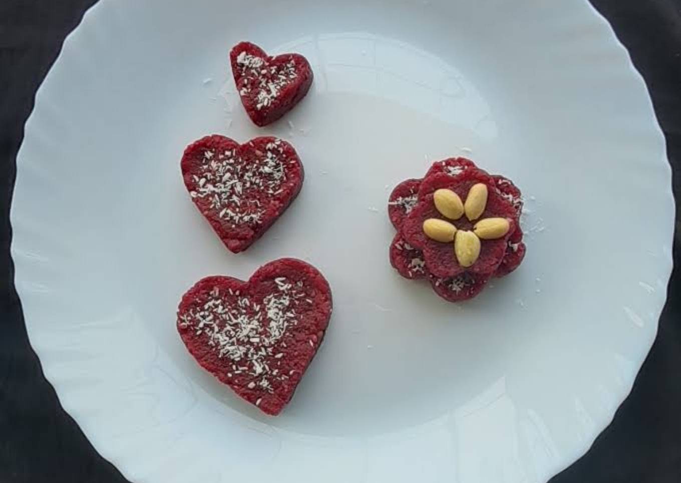 Beetroot peanut barfi