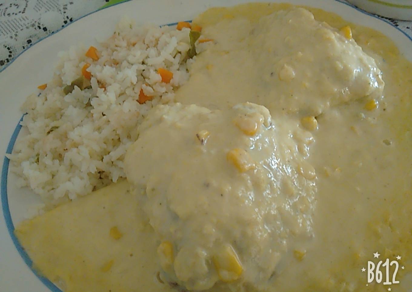 Pollo en crema de elote