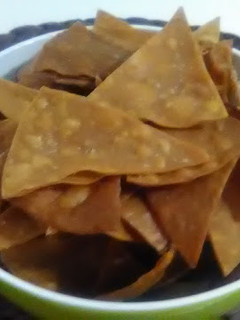 Una foto de Nachos caseros a partir de tortillas de maíz