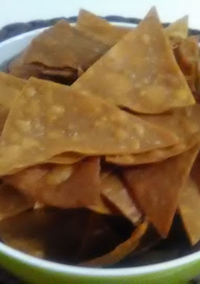 Una foto de Nachos caseros a partir de tortillas de maíz