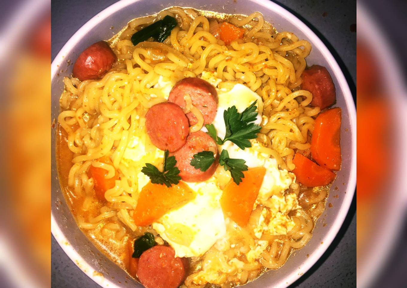 Easy Homemade Soup Noodle with poached Eggs