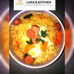 Easy Homemade Soup Noodle with poached Eggs A picture of Easy Homemade Soup Noodle with poached Eggs.