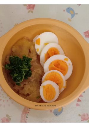 Foto resep MPASI 8 Bulan Menu 4 BintangKentang + Telur + Bayam + Tempe