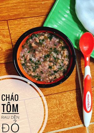 Hình của món Ăn dặm - Cháo tôm rau dền đỏ.