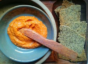 Una foto de Paté de Berenjena, Pimiento Rojo y Ajo Asados