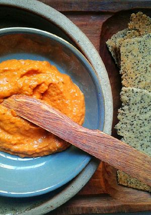 Una foto de Paté de Berenjena, Pimiento Rojo y Ajo Asados