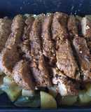 Carne vegana con patatas al horno y romero