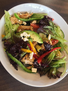 A picture of Chicken, avo and feta salad.
