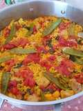 Arroz con atún, coliflor y tirabeques