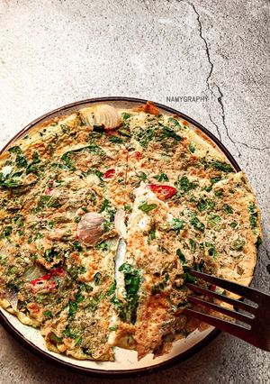 Gambar Telur dadar daun kesum