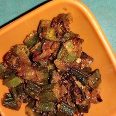 A picture of Bhindi da pyaza.