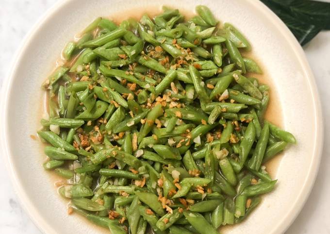 Standar Cara termudah bikin Buncis Cah Bawang Putih yang sempurna